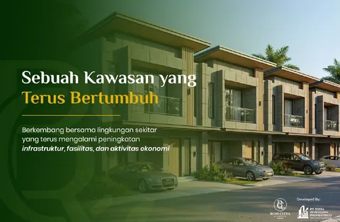 Fasad unit Bumi Citra Regency dari halaman depan, memperlihatkan carport dua mobil dan balkon lantai dua